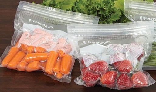 vacuum sealed food in ziploc bags 