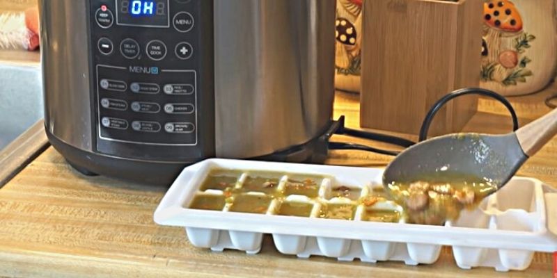 ice cube tray method of vacuum sealing soup